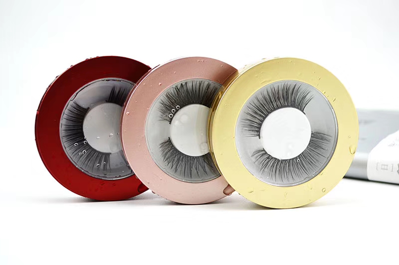 Colorful round eyelash box lashes package USA JH66